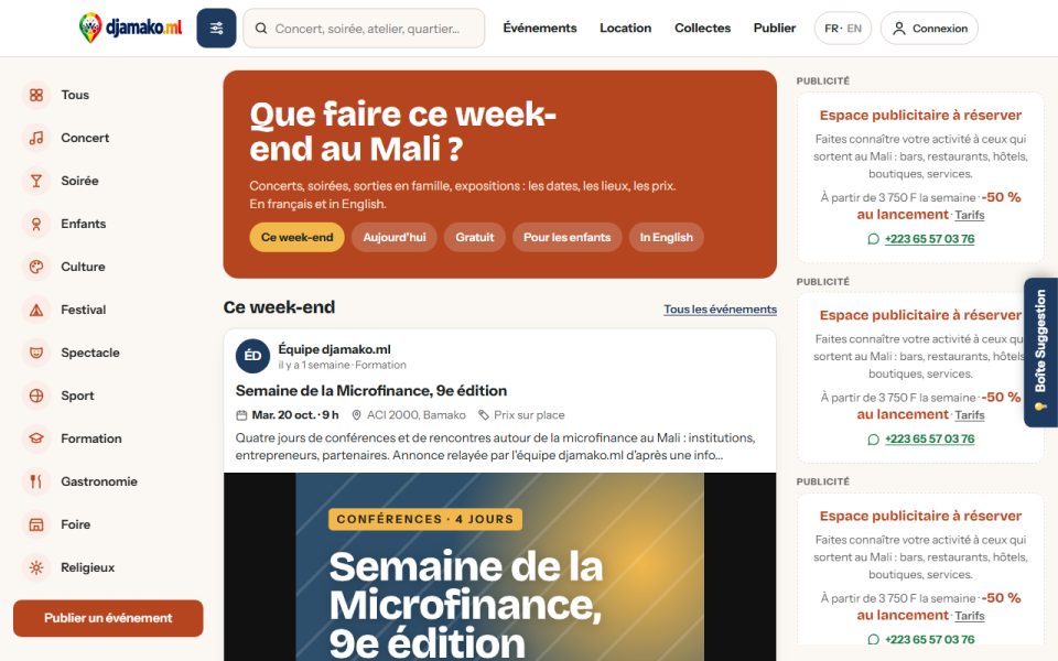 Page d'accueil de djamako.ml