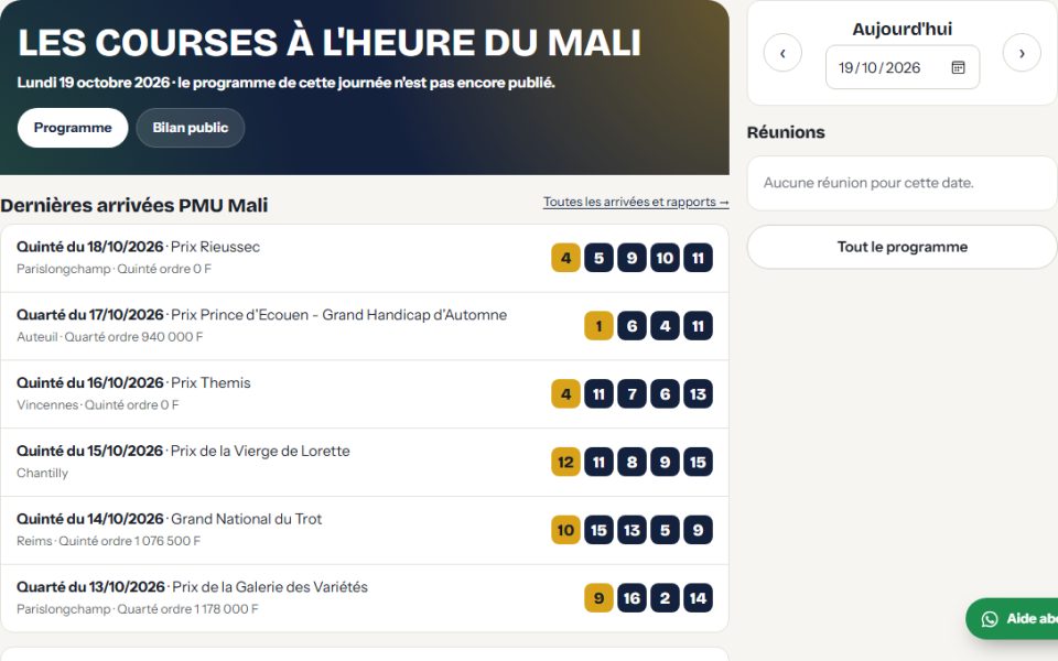 Page d'accueil de Plateforme de pronostics hippiques